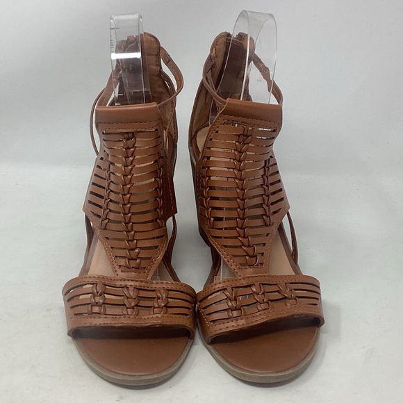 Merona Kerina Cognac Braided Heel Sandals Women's Size 8 - Picture 3 of 9